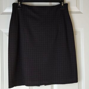 St John Collection Houndstooth Skirt Black Brown Size 10